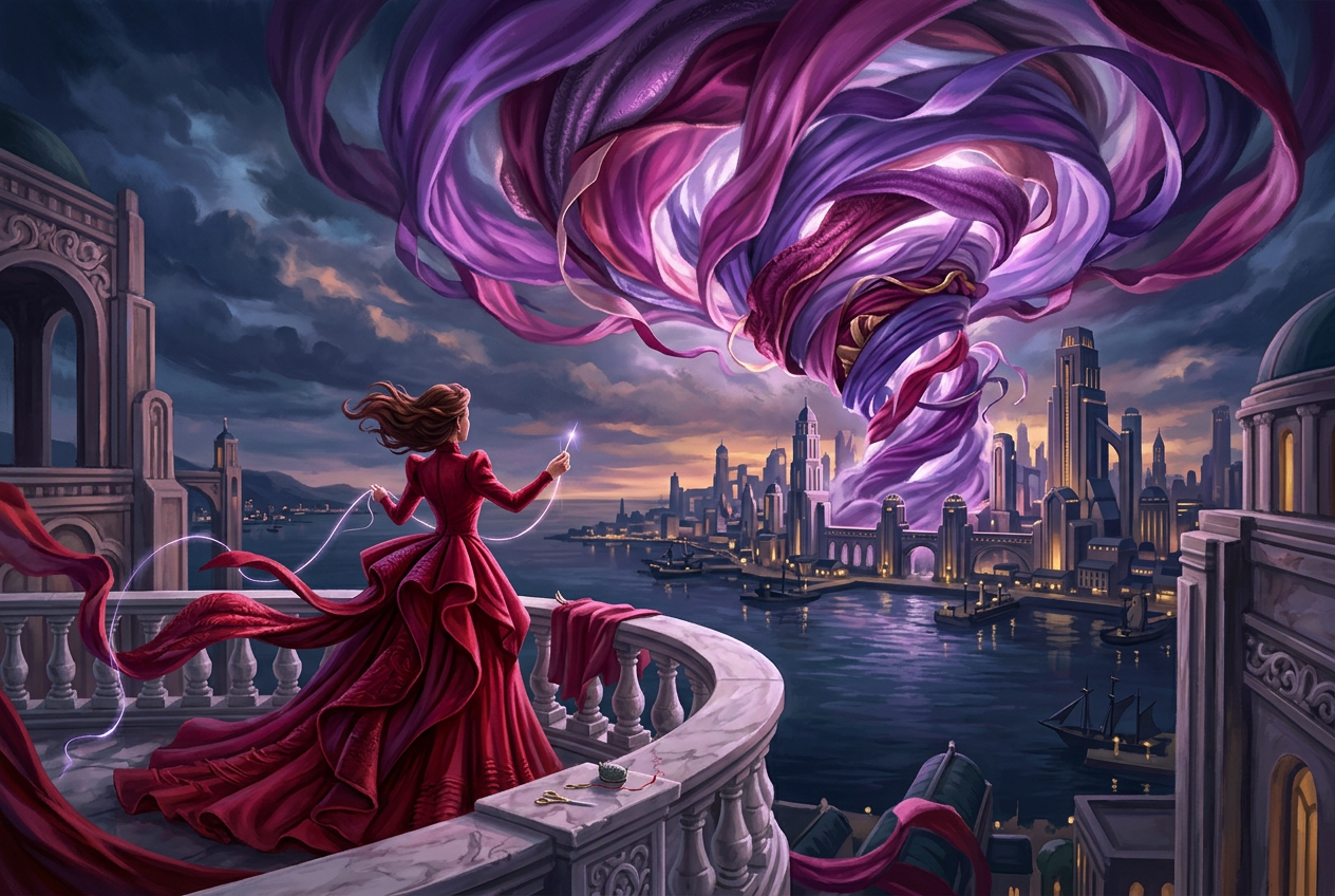 Velvet Typhoon — Haute-Couture Storm Fantasy
