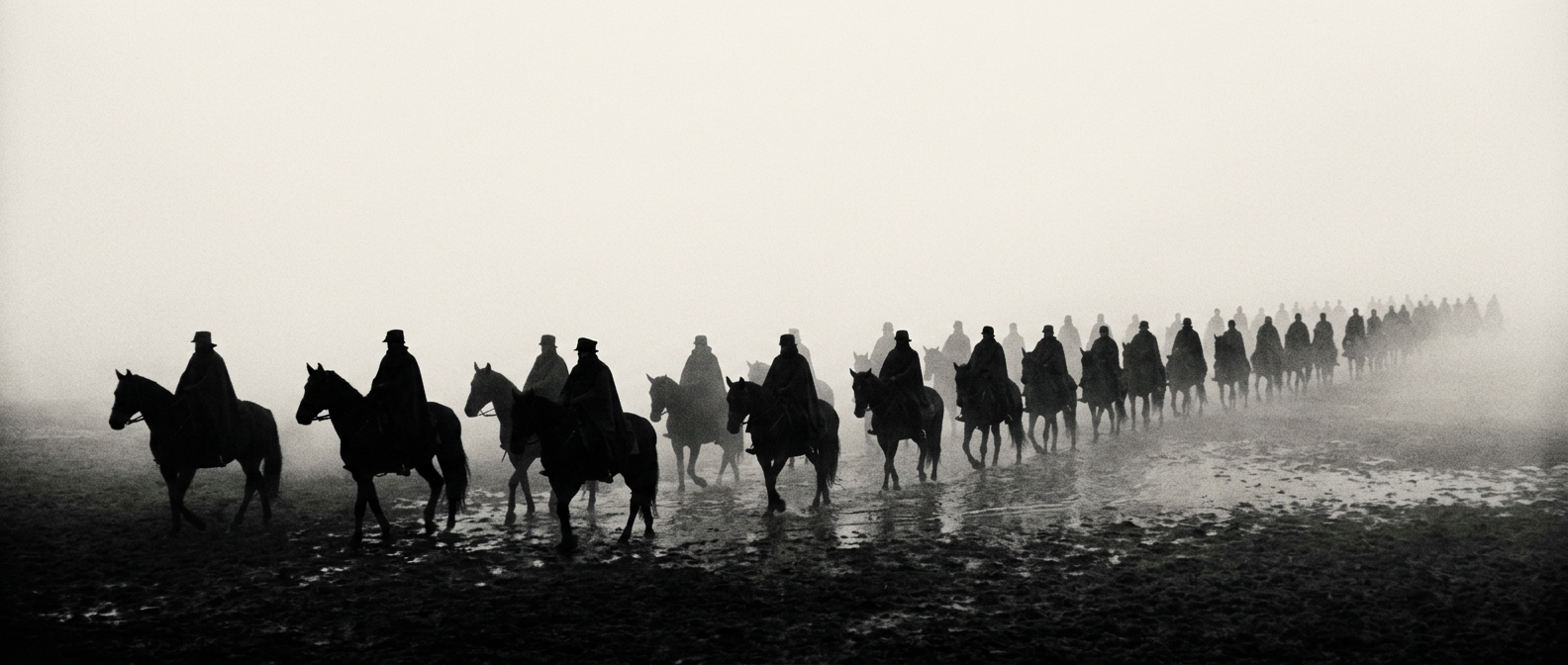 Silent Cavalry — Fog-Field War Poem
