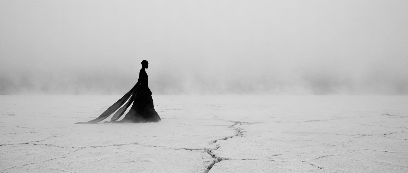 Black Meridian — Editorial Salt-Flat Poem
