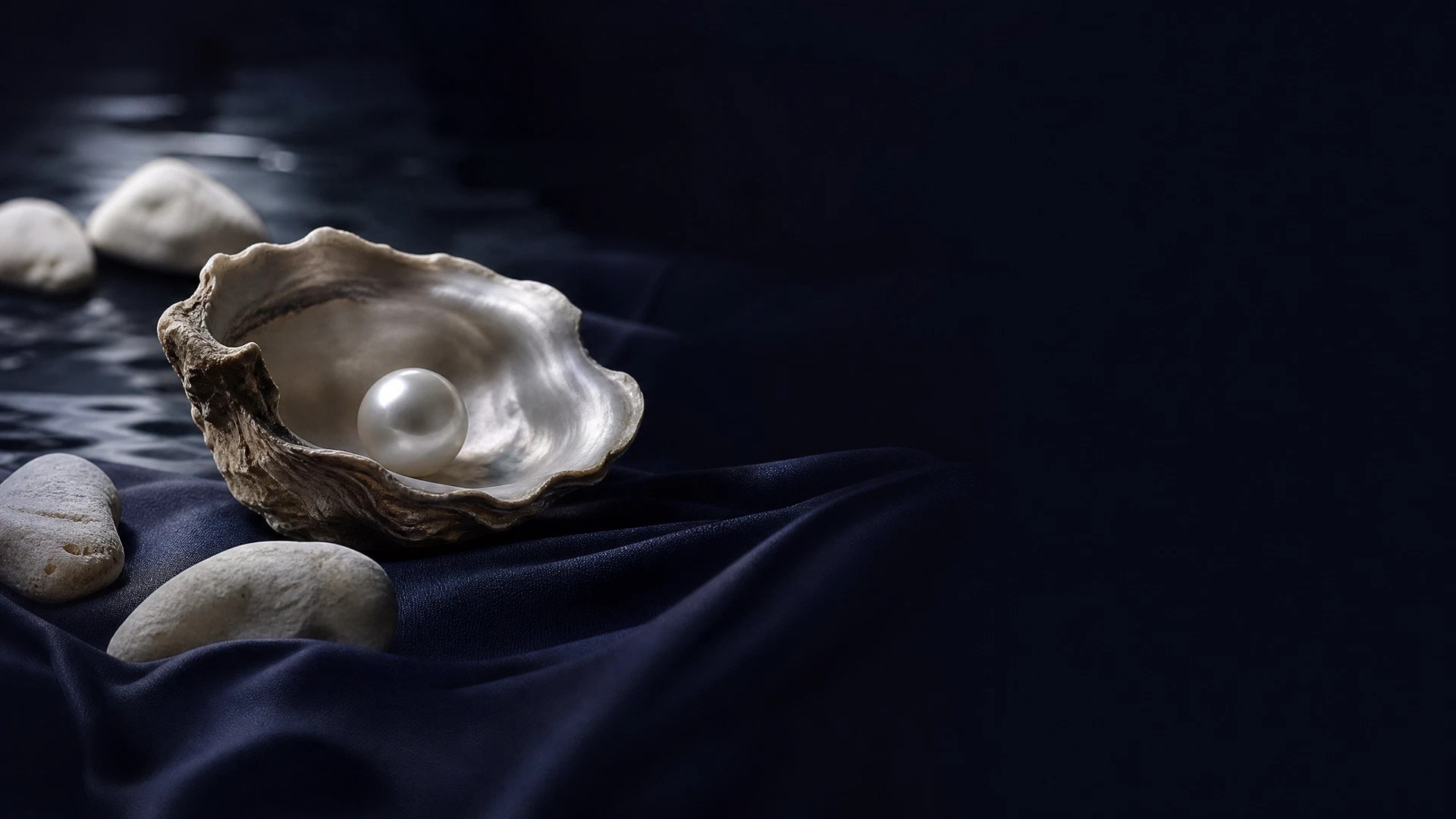 Bouclier's protective brand world expressed through a pearl and oyster still life