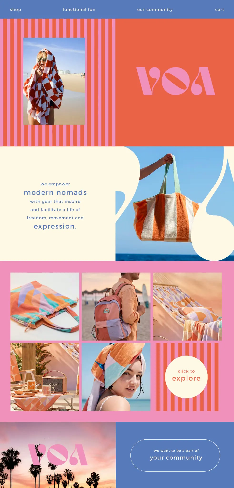 VOA early creative atmosphere and website visual direction